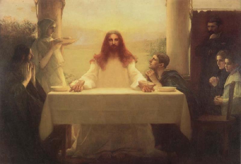 Pascal Adolphe Jean Dagnan-Bouveret Christ and the Disciples at Emmaus Germany oil painting art